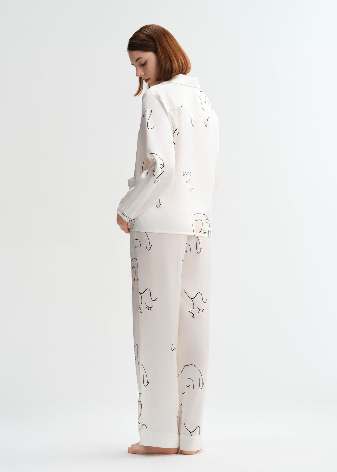 Pure Whimsy Silk Pajama Silk Pajamas long-sleeved Pjs Set 2Pcs