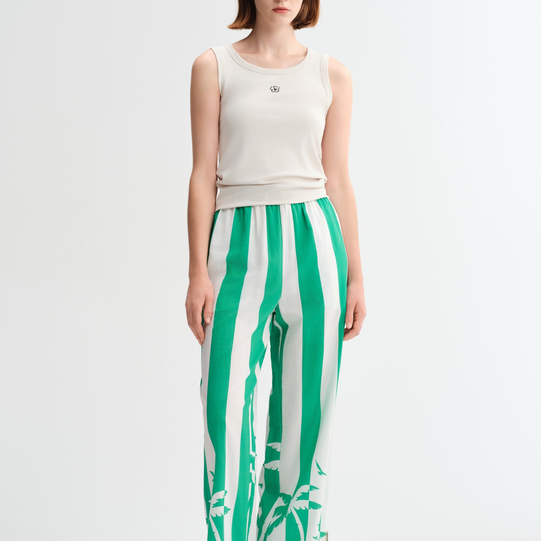 Green Palm Pants Set