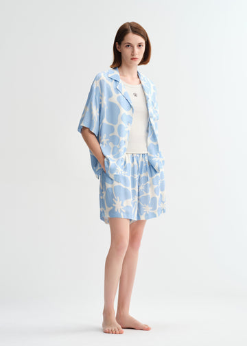 Floral Blue Shorts Set