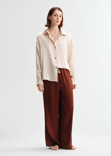 Warm silk suit Silk Pajamas long-sleeved Pjs Set 2Pcs