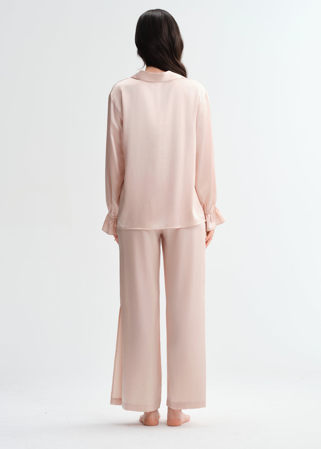Pink Frill Sleeve Pajama Set