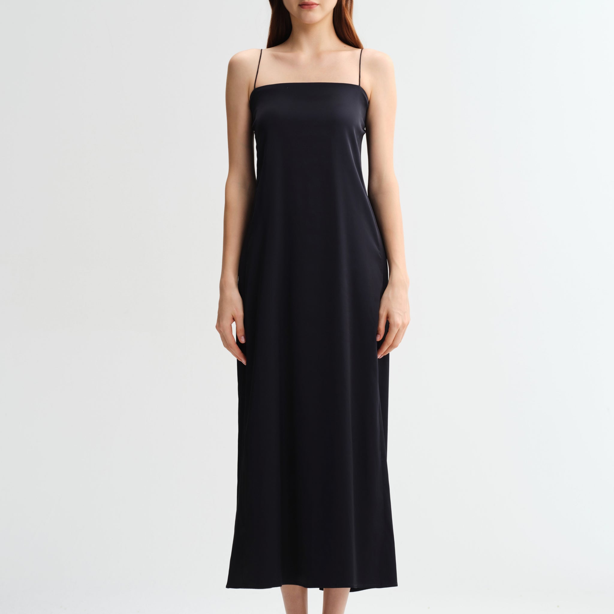 Black tube top Spaghetti Strap Long Silk Nightgown/Dress