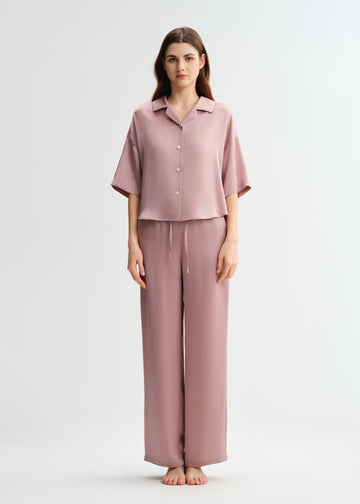Mauve Silk Pajama Set