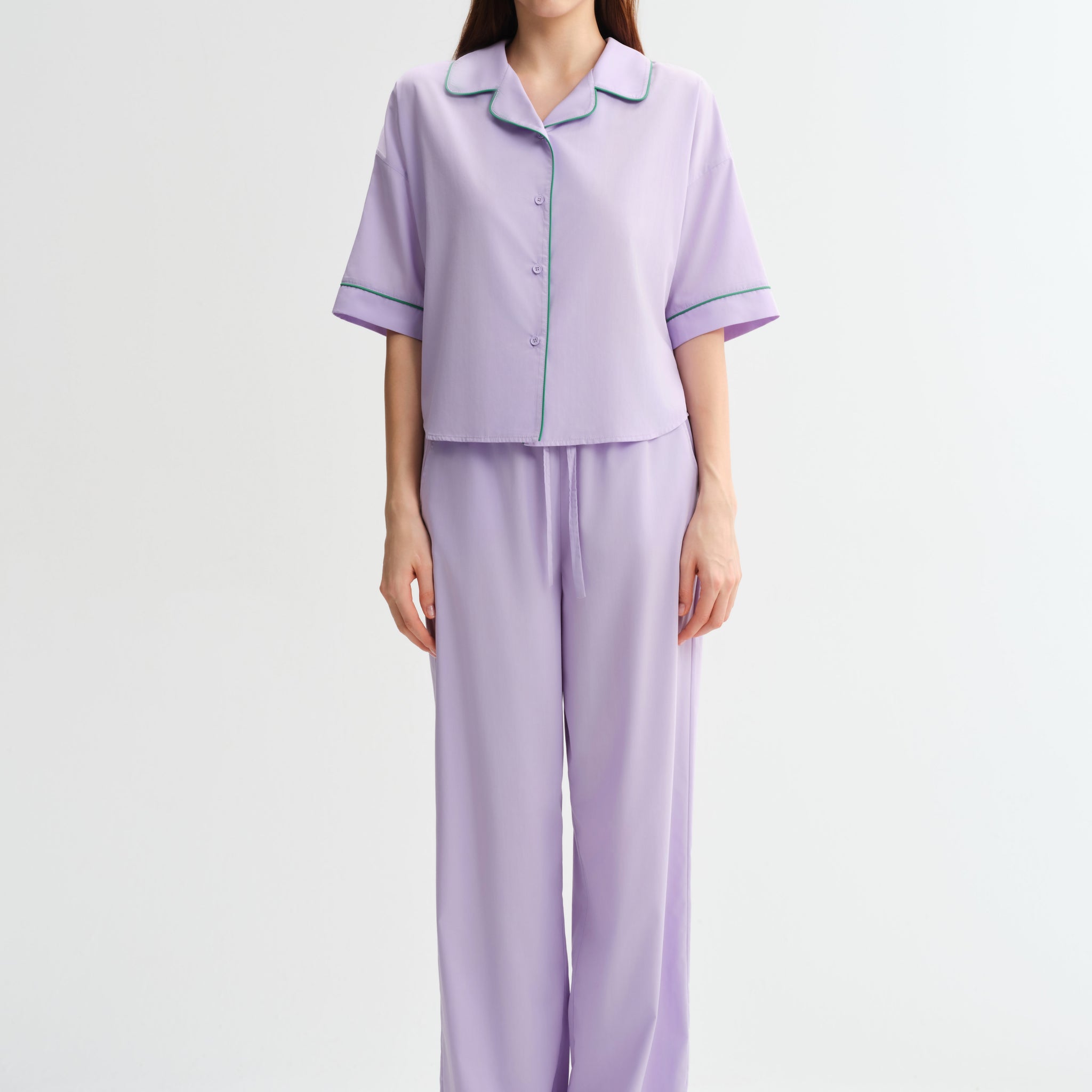 Lavender Trim Long Set