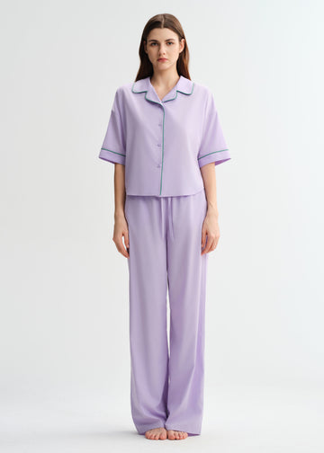 Lavender Trim Long Set