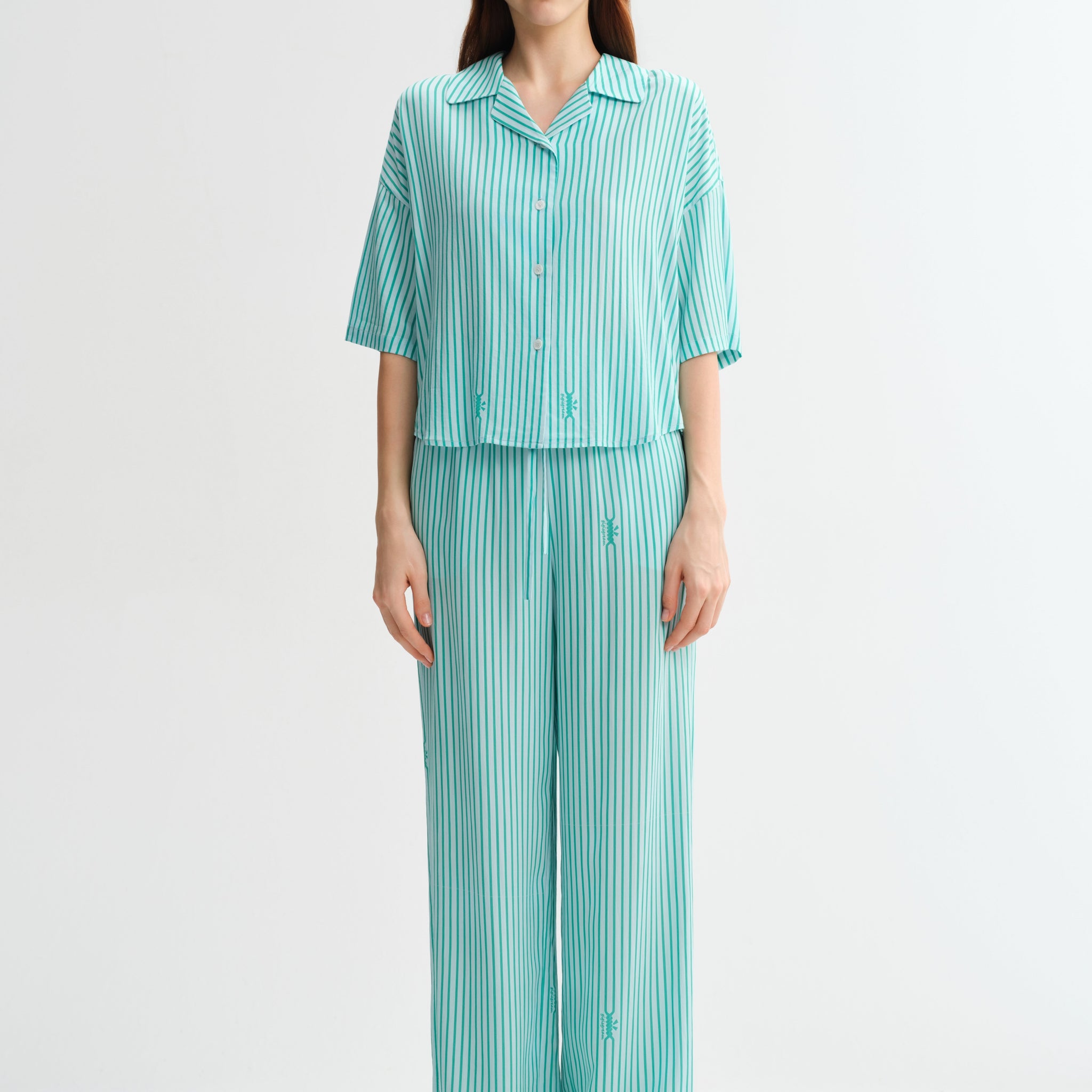 Teal Stripe Long Set