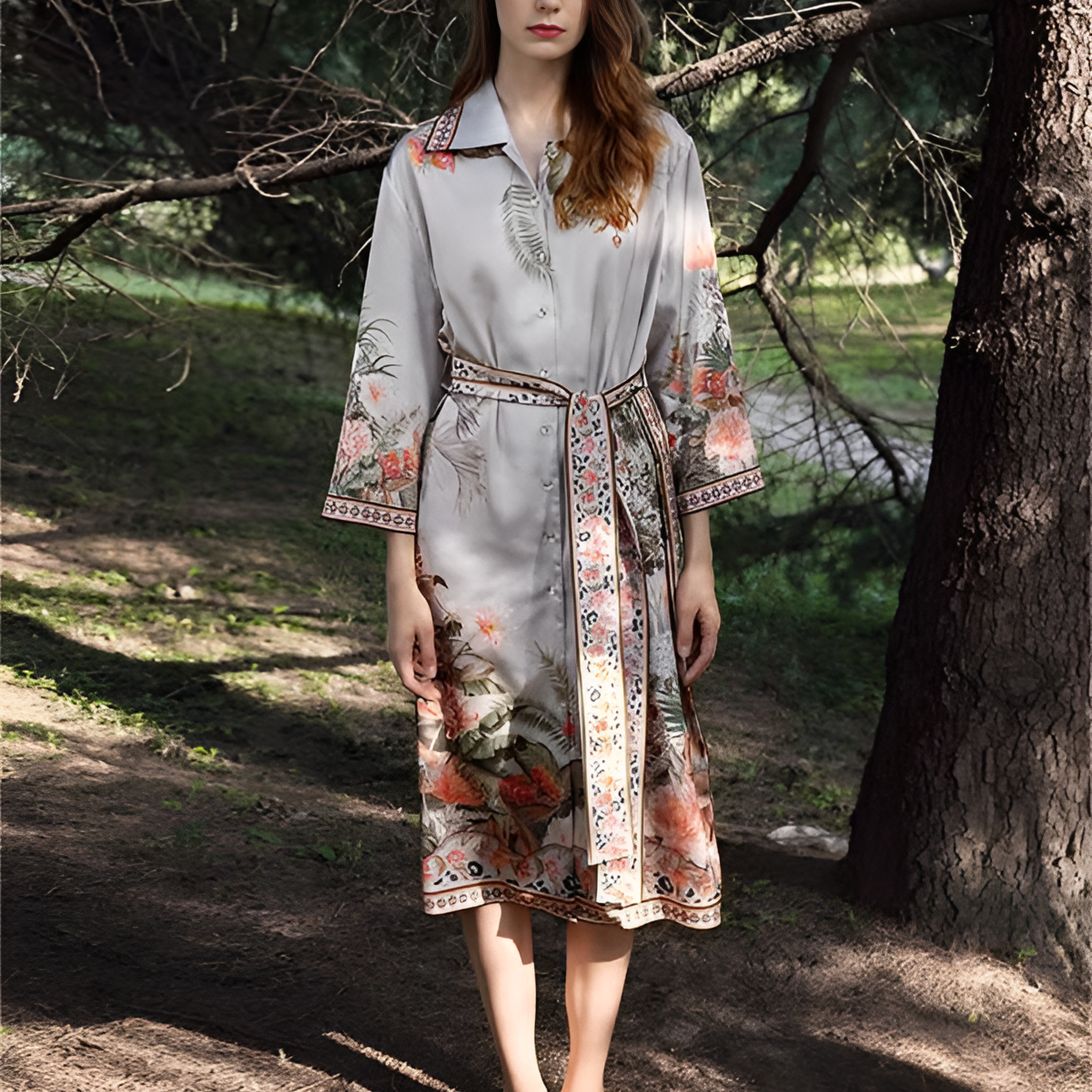 Enchanted Garden Silk Robe