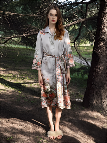 Enchanted Garden Silk Robe