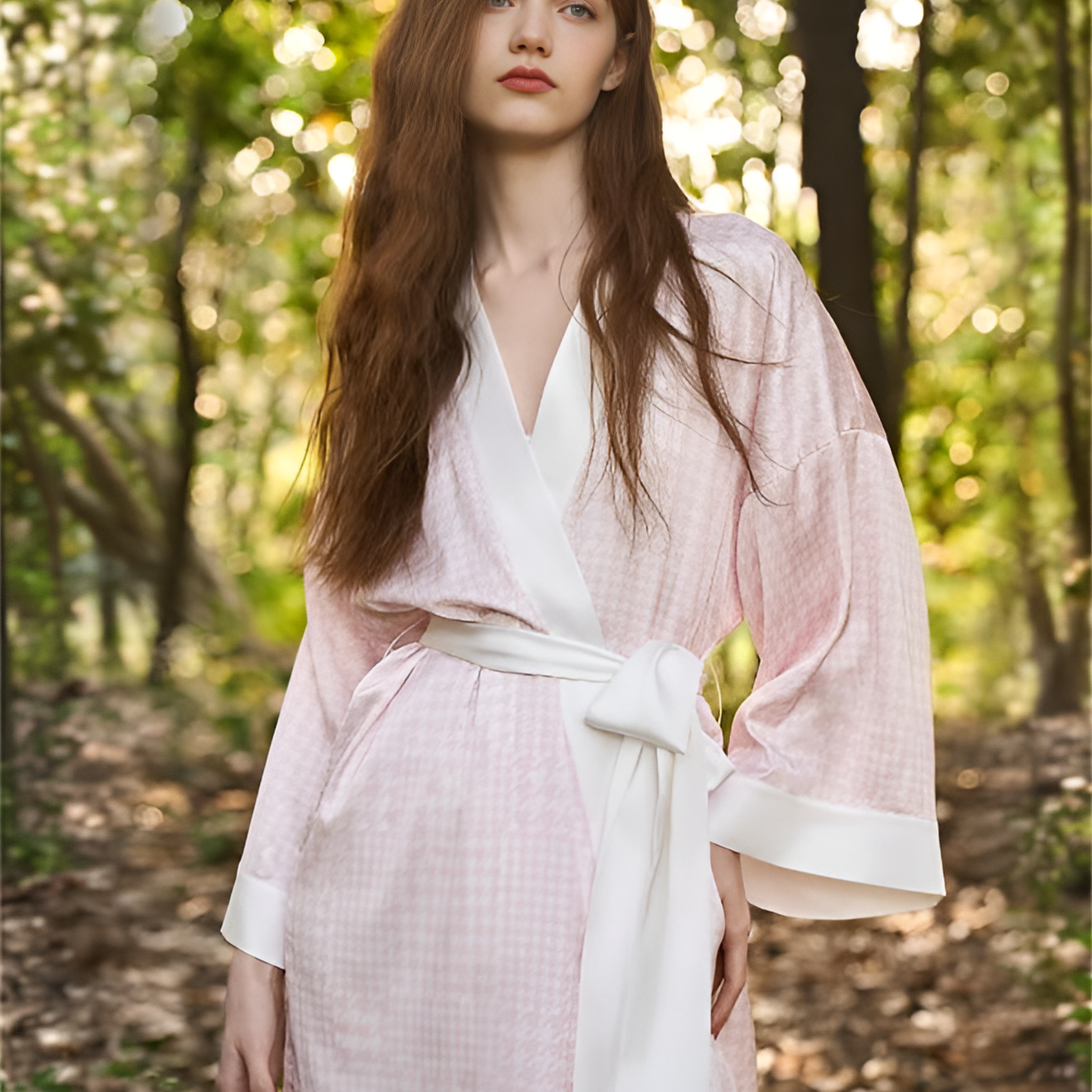 Serene Morning Silk Belted Wrap Womens Robe