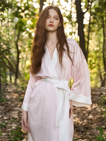 Serene Morning Silk Belted Wrap Womens Robe