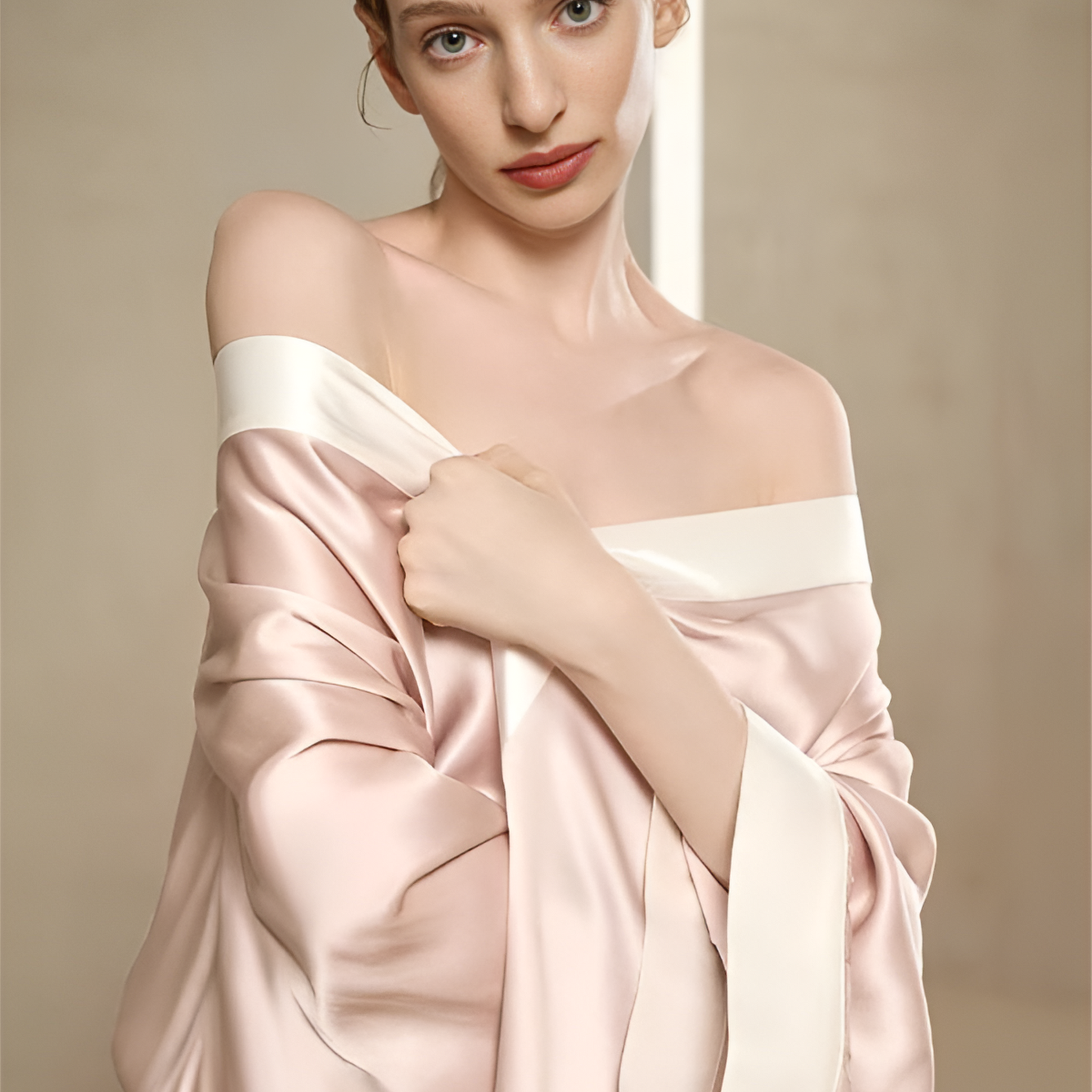 Ethereal Serenity Silk Belted Wrap Womens Robe