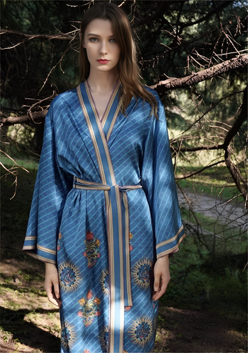 Dawn Reflection Silk Belted Wrap Womens Robe