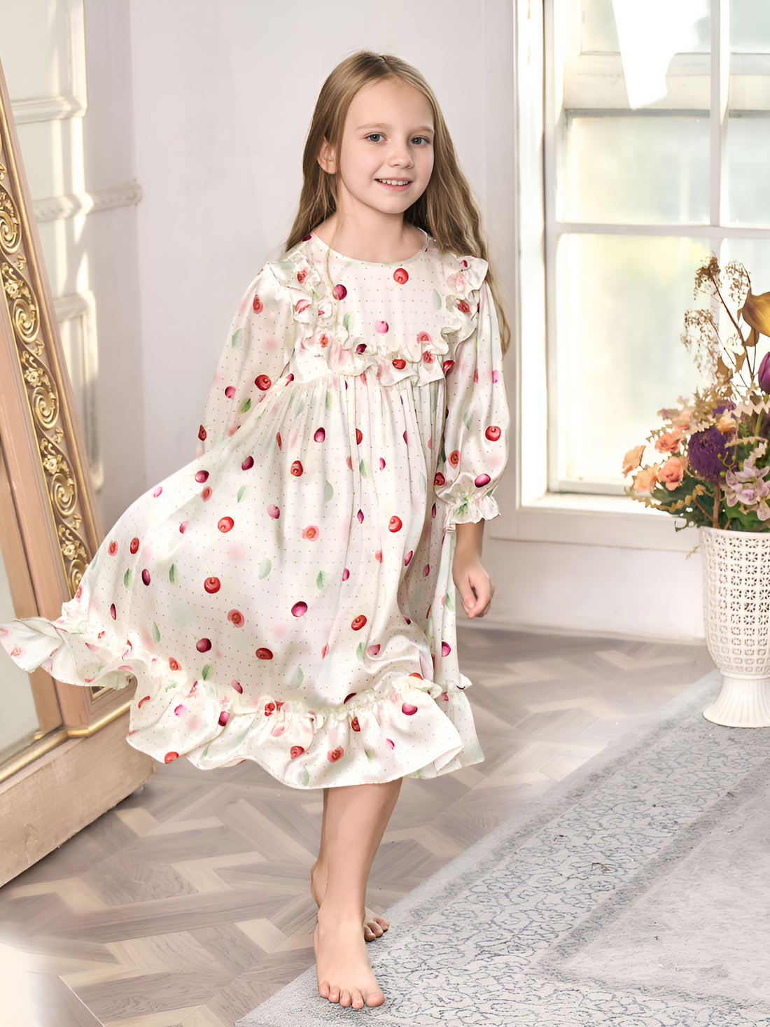 Cherry Ruffle Nightgown