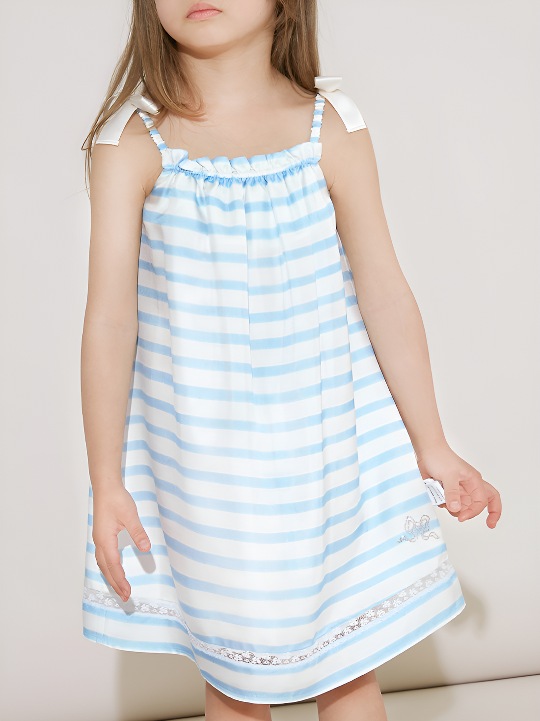 Snowy Whispers Silk Dress