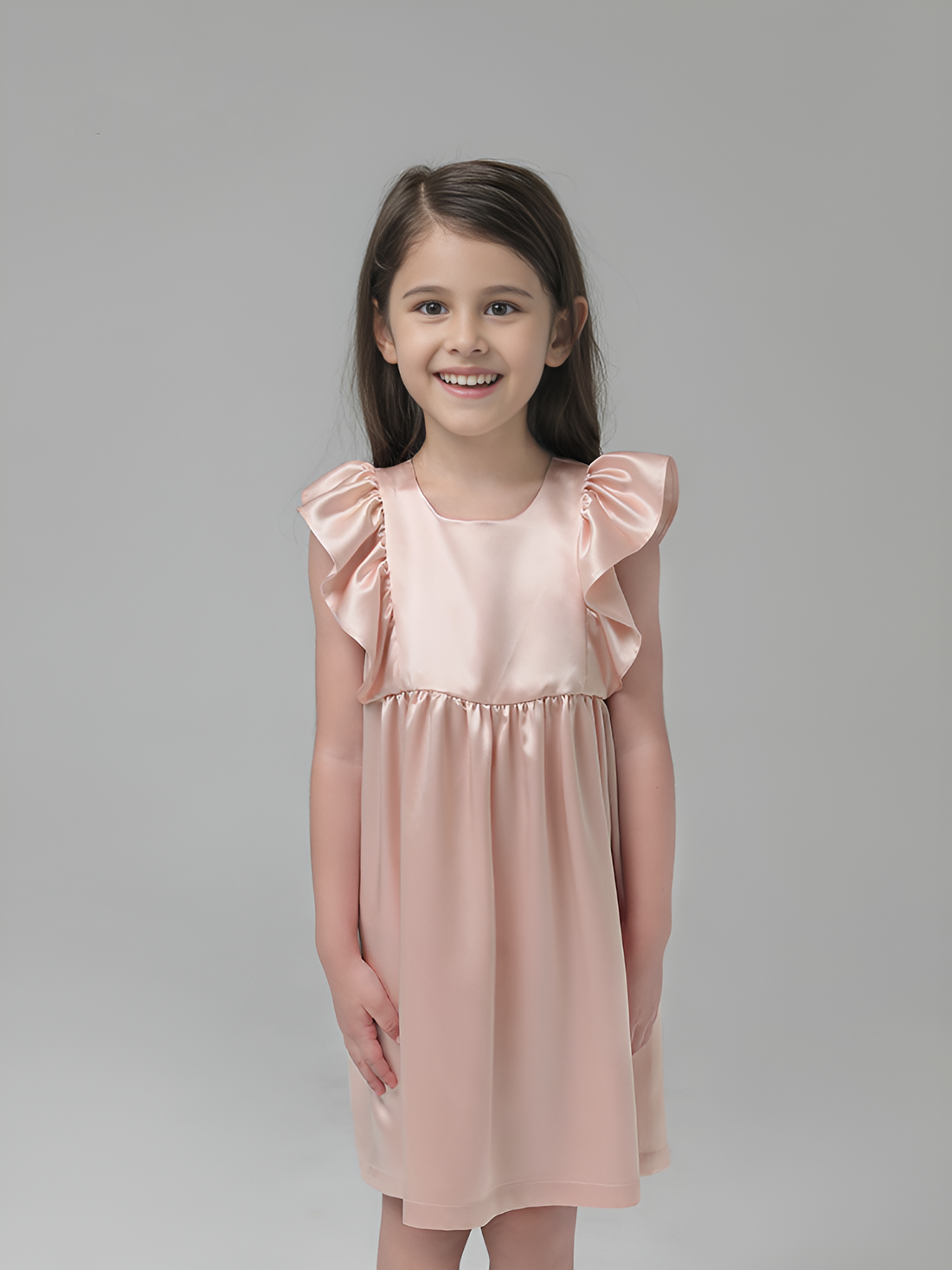 Snowy Whispers Silk Dress