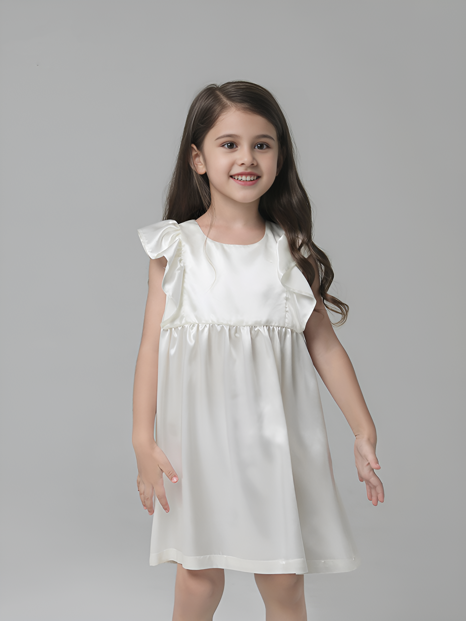 Snowy Whispers Silk Dress