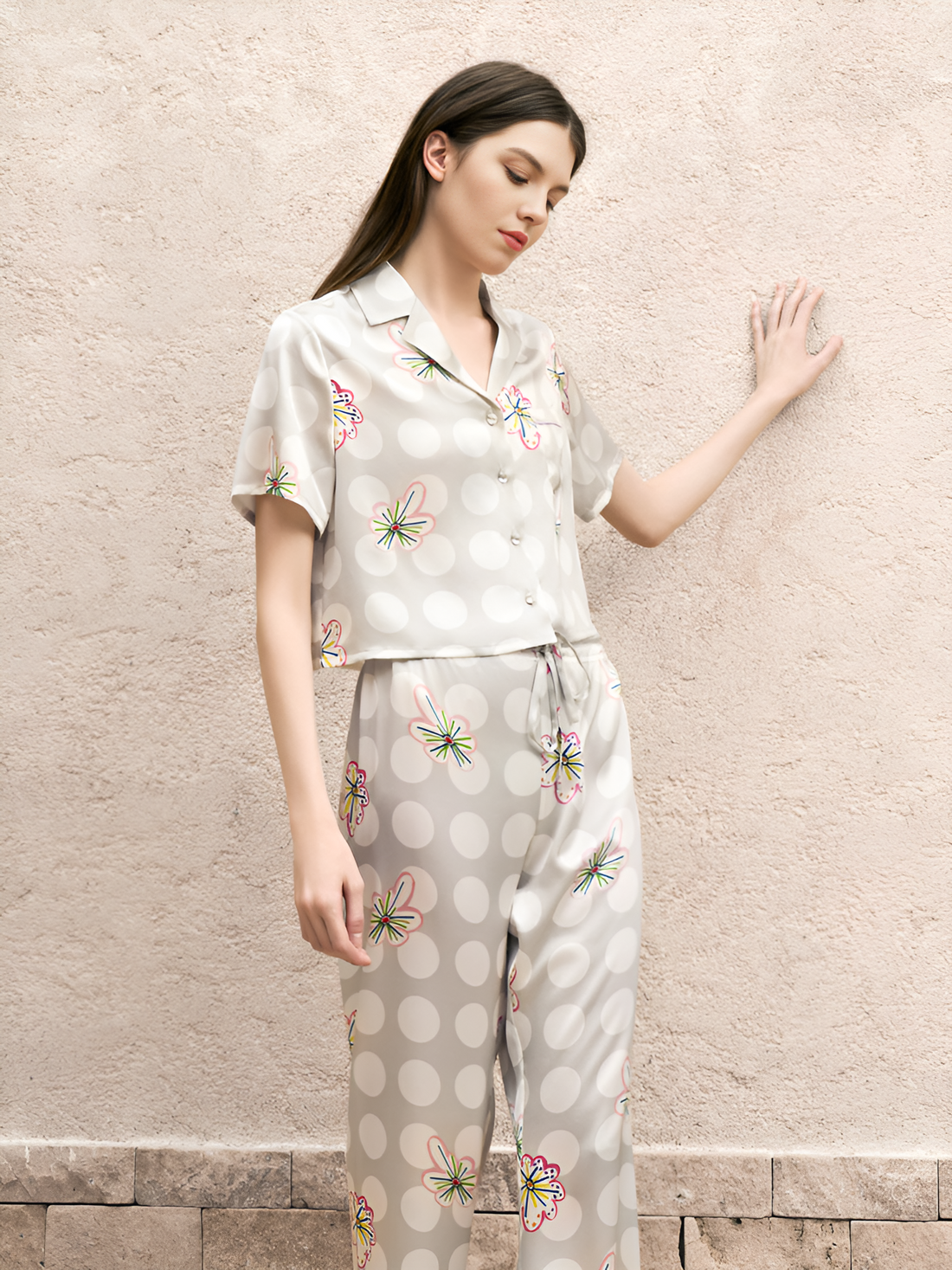 Classic Harmony Silk Pajamas Short Pjs 2Pcs