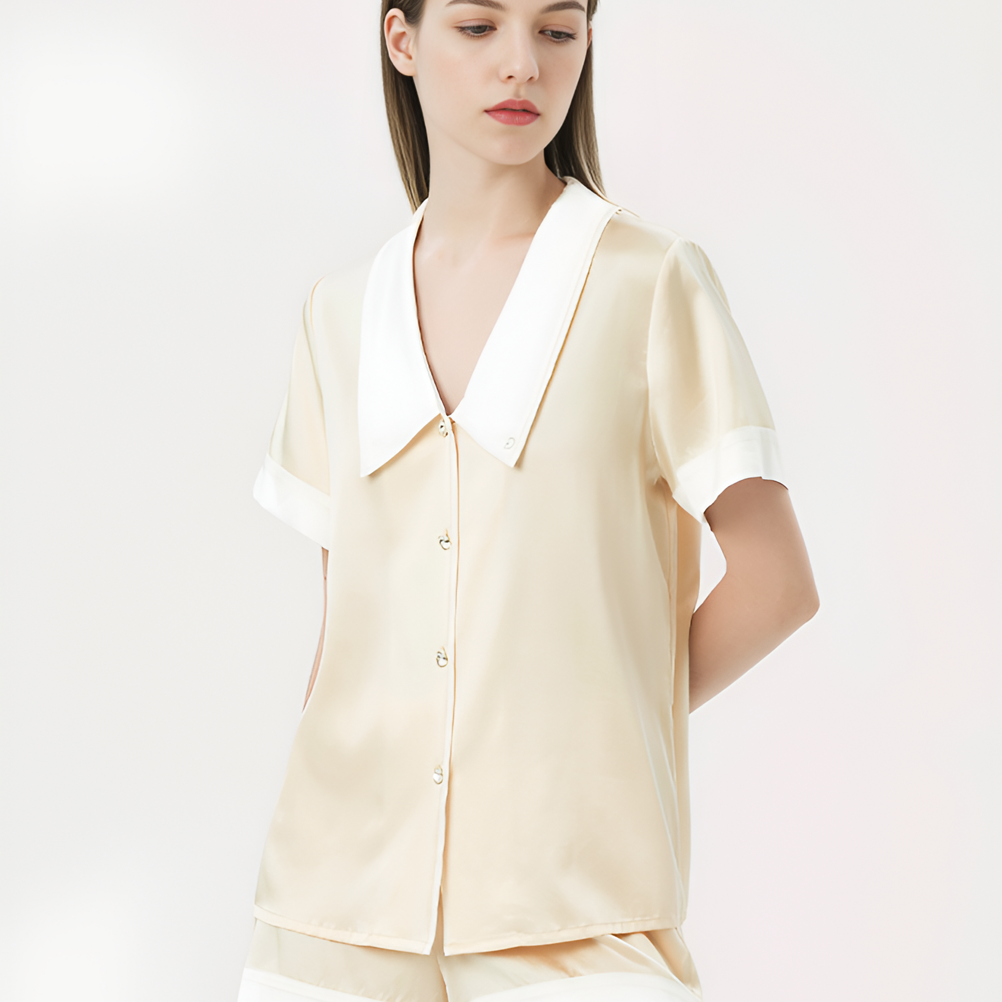 Bold Allure Silk Pajamas Short Pjs 2Pcs