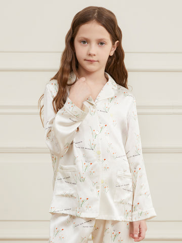 Delicate Blossom Silk Pajama Set